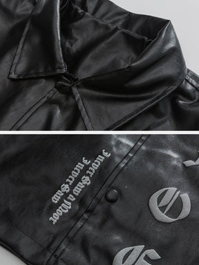 Eprezzy® - Gothic Letter Print Leather Jacket Streetwear Fashion - eprezzy.com