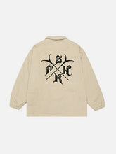 Eprezzy® - Gothic Monogram Embroidered Corduroy Winter Coat Streetwear Fashion - eprezzy.com