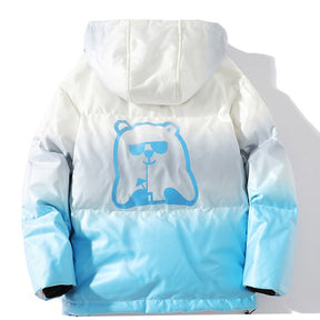 Eprezzy® - Gradient Bear Hood Winter Coat Streetwear Fashion - eprezzy.com
