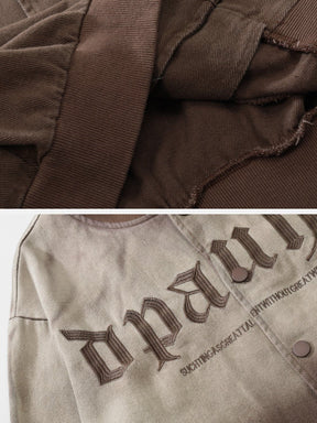 Eprezzy® - Gradient Contrast Embroidered Jacket Streetwear Fashion - eprezzy.com