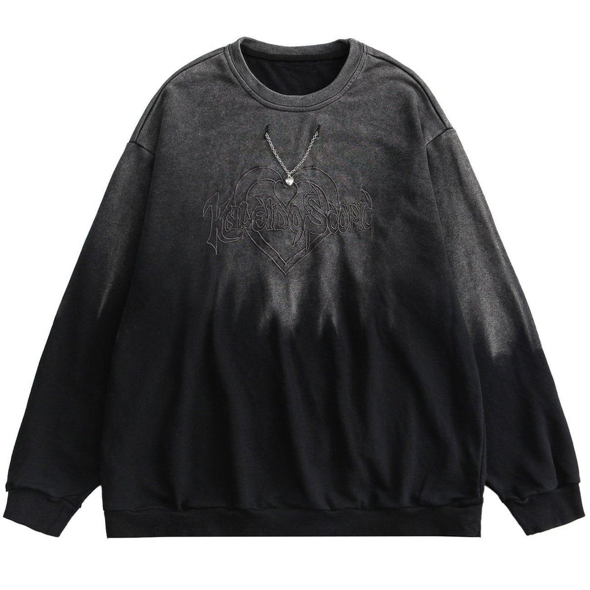 Eprezzy® - Gradient Embroidery Heart Chain Sweatshirt Streetwear Fashion - eprezzy.com
