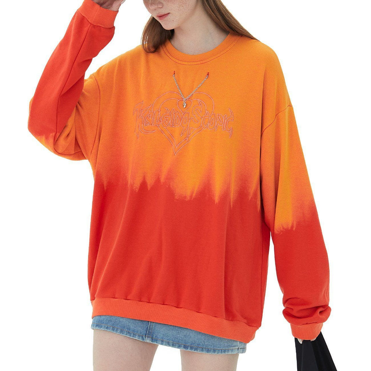 Eprezzy® - Gradient Embroidery Heart Chain Sweatshirt Streetwear Fashion - eprezzy.com