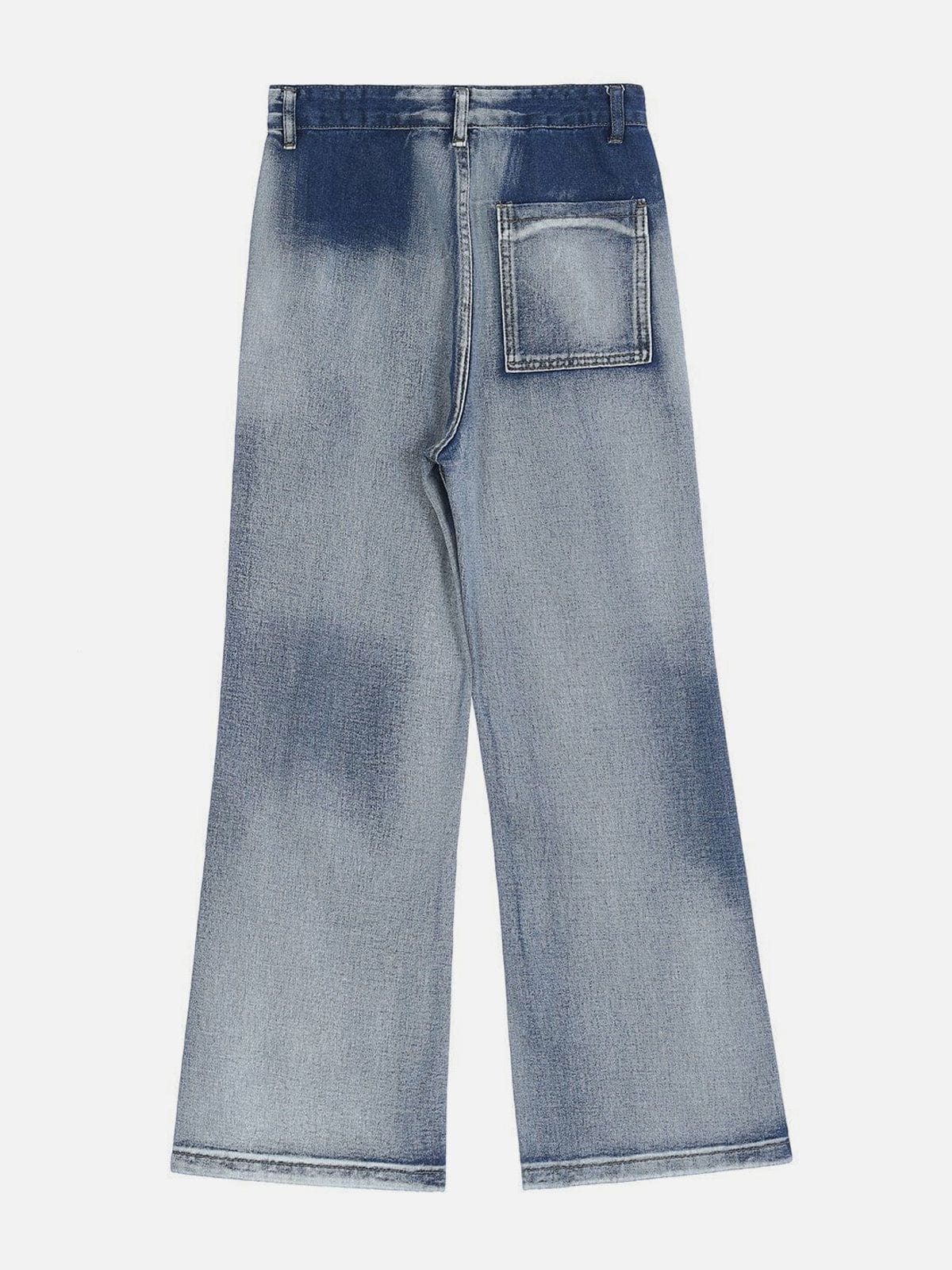 Eprezzy® - Gradient Letter Embroidered Jeans Streetwear Fashion - eprezzy.com