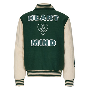 Eprezzy® - HEART MIND Green Baseball Jacket Streetwear Fashion - eprezzy.com