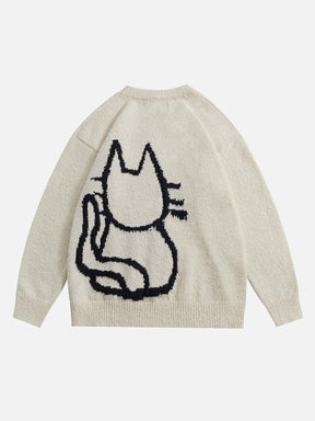Eprezzy® - Hand Drawn Cat Sweater Streetwear Fashion - eprezzy.com