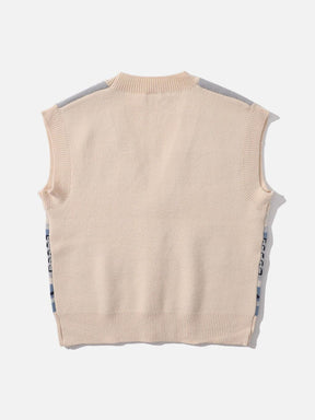 Eprezzy® - Hand In Hand Pattern Knit Sweater Vest Streetwear Fashion - eprezzy.com