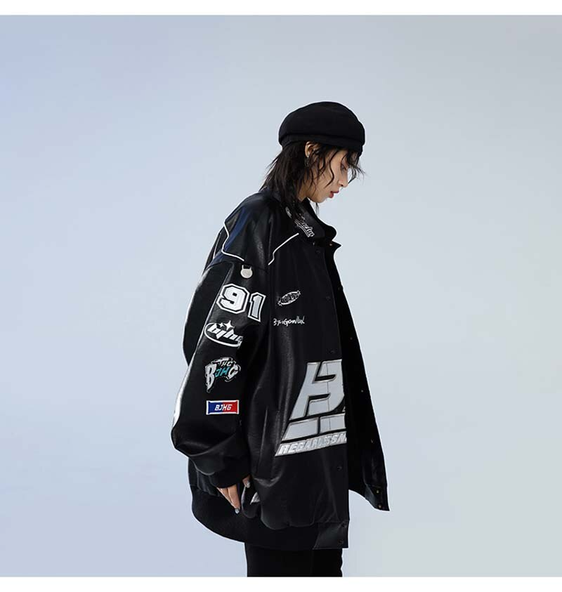 Eprezzy® - Heavy Industry Embroidery PU Leather Jacket Streetwear Fashion - eprezzy.com
