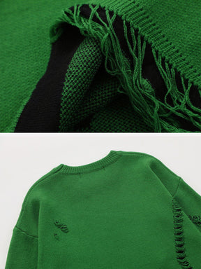 Eprezzy® - Hole Fake Two Sweater Streetwear Fashion - eprezzy.com