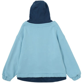 Eprezzy® - Horn Buckle Color Block Hood Winter Coat Streetwear Fashion - eprezzy.com