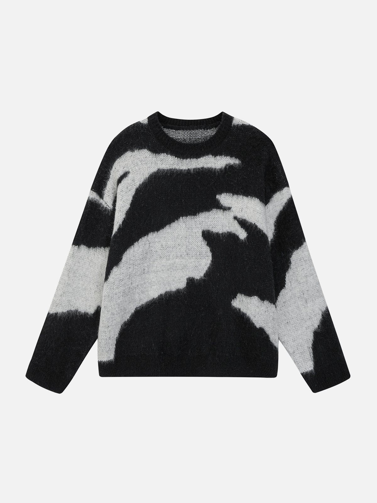 Eprezzy® - Irregular Contrasting Color Sweater Streetwear Fashion - eprezzy.com