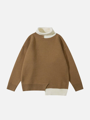 Eprezzy® - Irregular Fake Two-piece Knit Sweater Streetwear Fashion - eprezzy.com