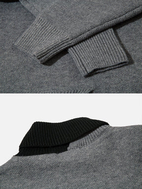 Eprezzy® - Irregular Fake Two-piece Knit Sweater Streetwear Fashion - eprezzy.com