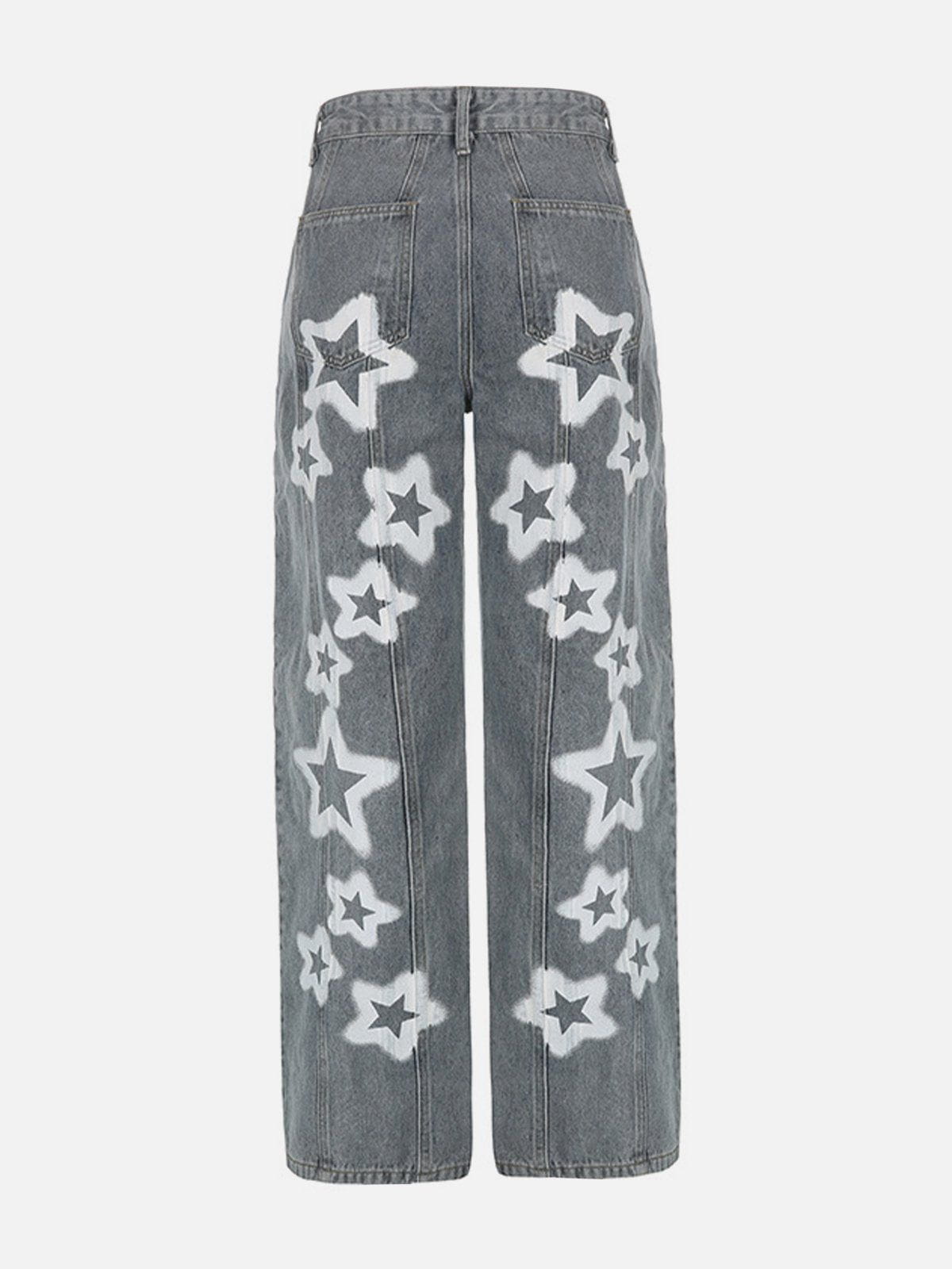 Eprezzy® - Irregular Star Print Jeans Streetwear Fashion - eprezzy.com