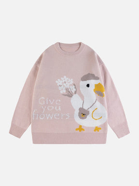 Eprezzy® - Jacquard Cartoon Duck Sweater Streetwear Fashion - eprezzy.com