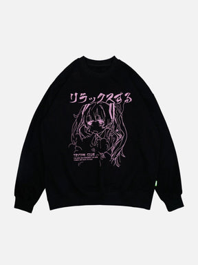 Eprezzy® - Japanese Cartoon Anime Girl Print Sweatshirt Streetwear Fashion - eprezzy.com