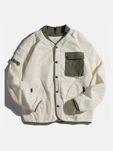 Eprezzy® - Japanese Contrast Color Polar Fleece Varsity Jacket Streetwear Fashion - eprezzy.com