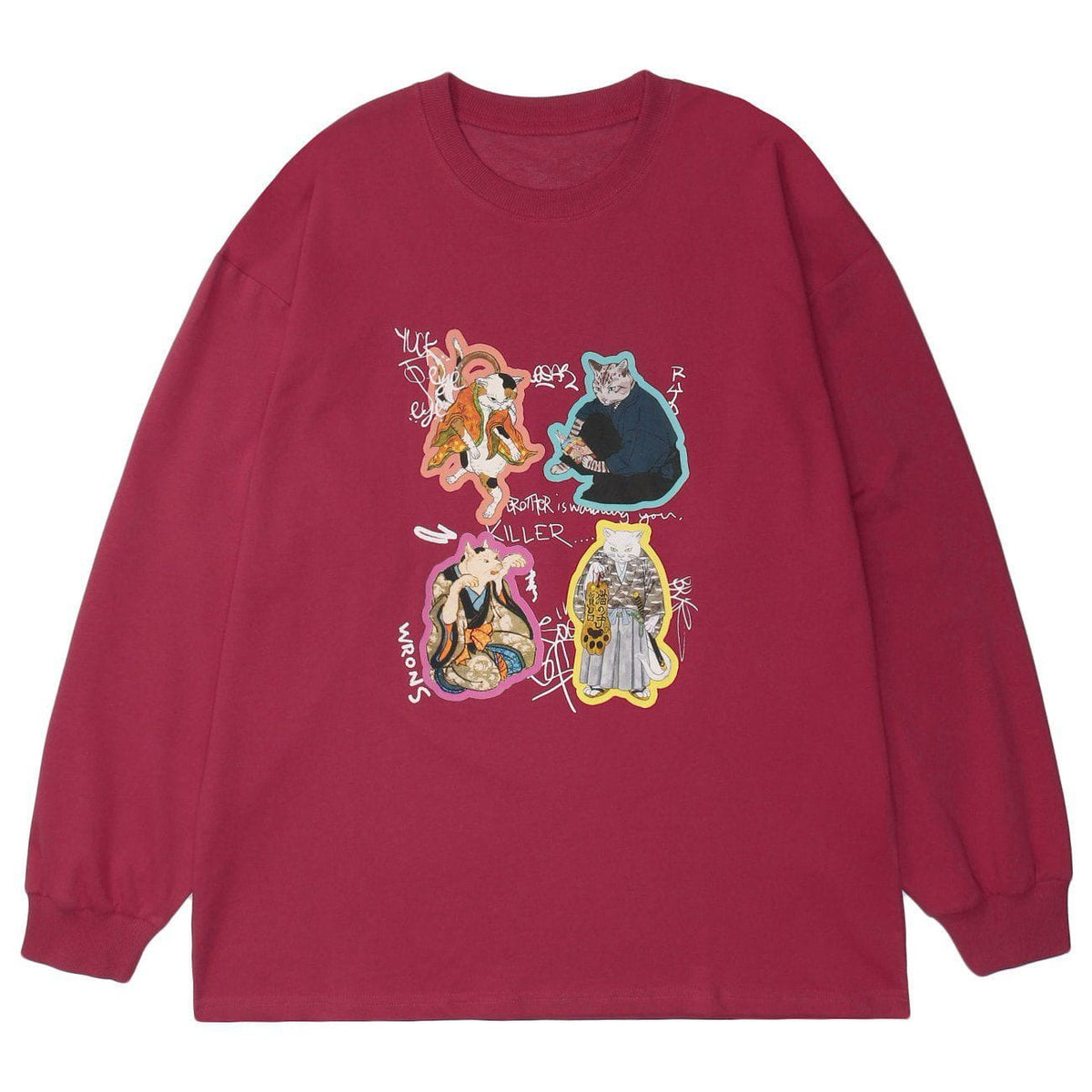Eprezzy® - Japanese Style Samurai Cats Graphic Sweatshirt Streetwear Fashion - eprezzy.com