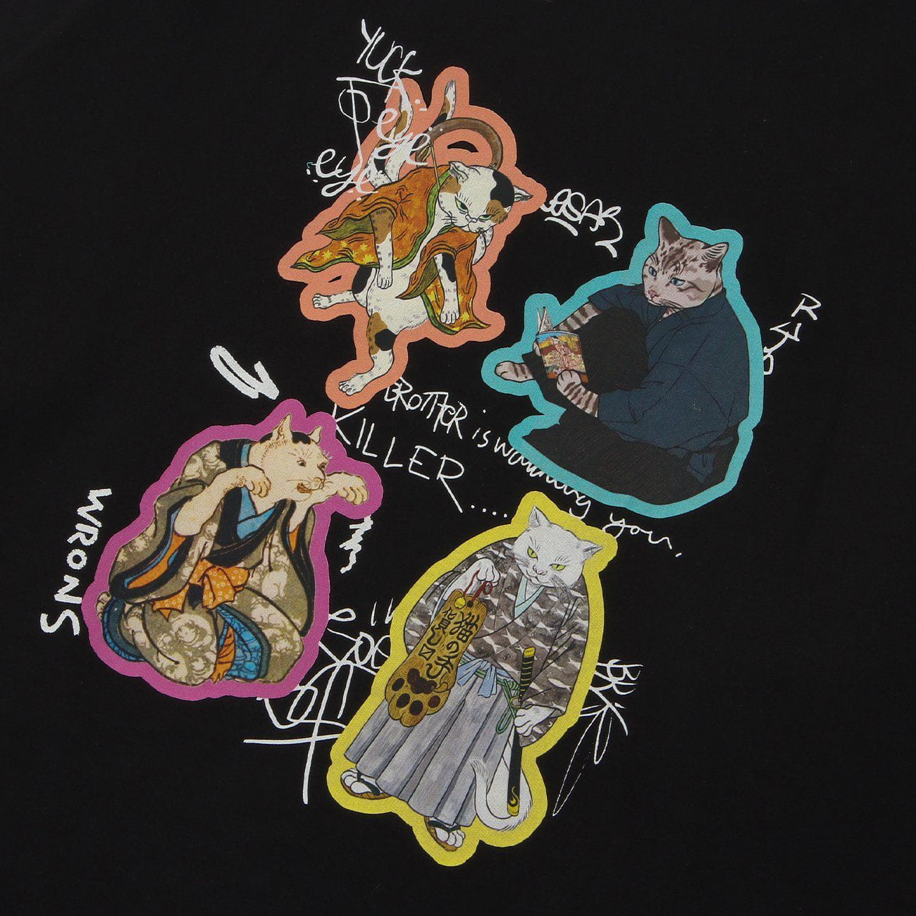 Eprezzy® - Japanese Style Samurai Cats Graphic Sweatshirt Streetwear Fashion - eprezzy.com