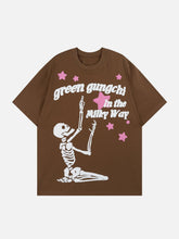 Eprezzy® - Kneeling Skeleton Graphic Tee Streetwear Fashion - eprezzy.com