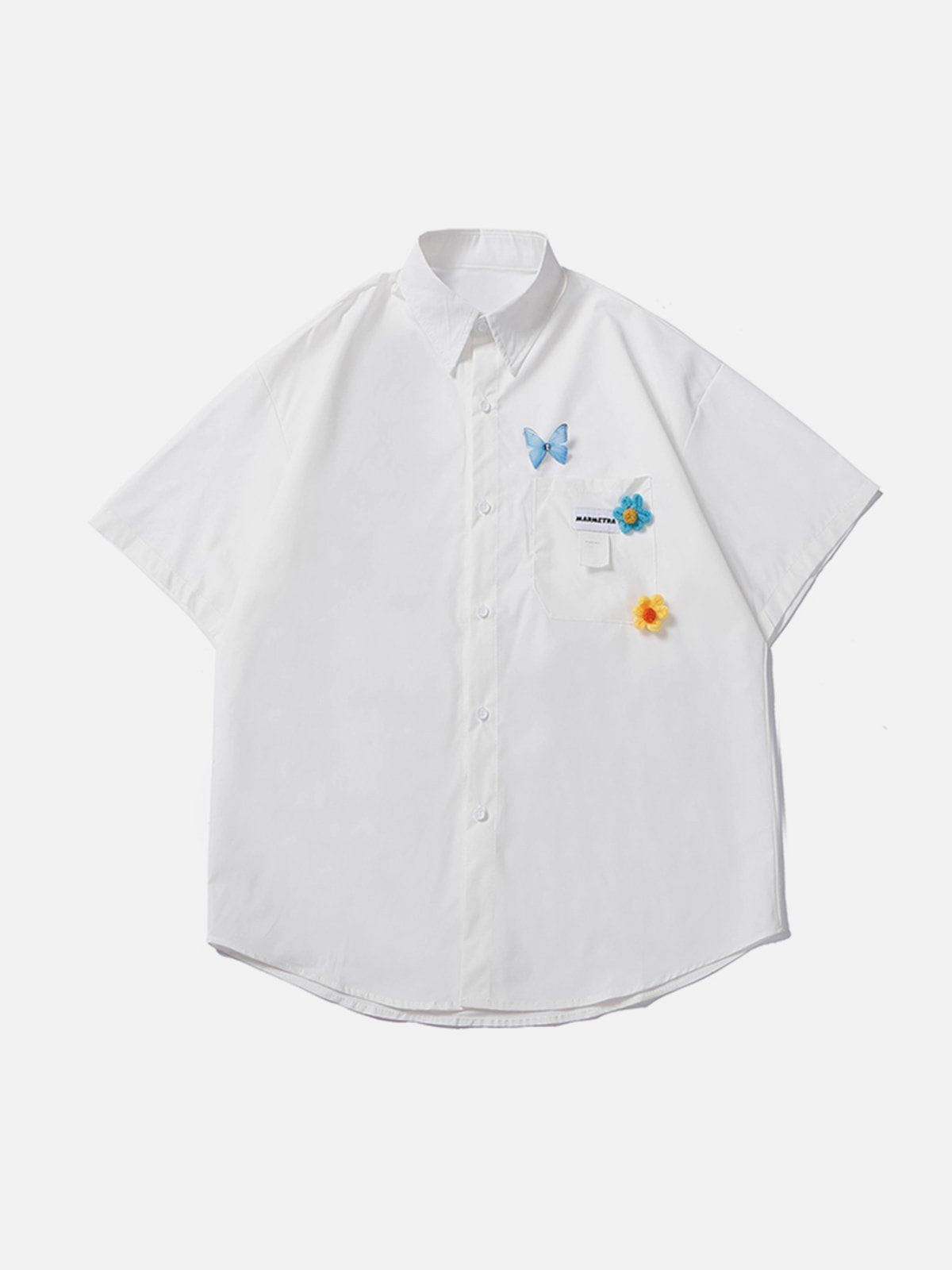 Eprezzy® - Knitted Flower Short Sleeve Shirt Streetwear Fashion - eprezzy.com