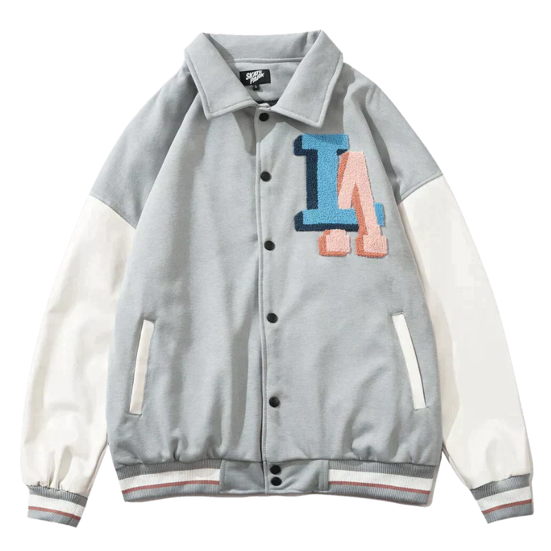 Eprezzy® - LA Gray Baseball Jacket Streetwear Fashion - eprezzy.com