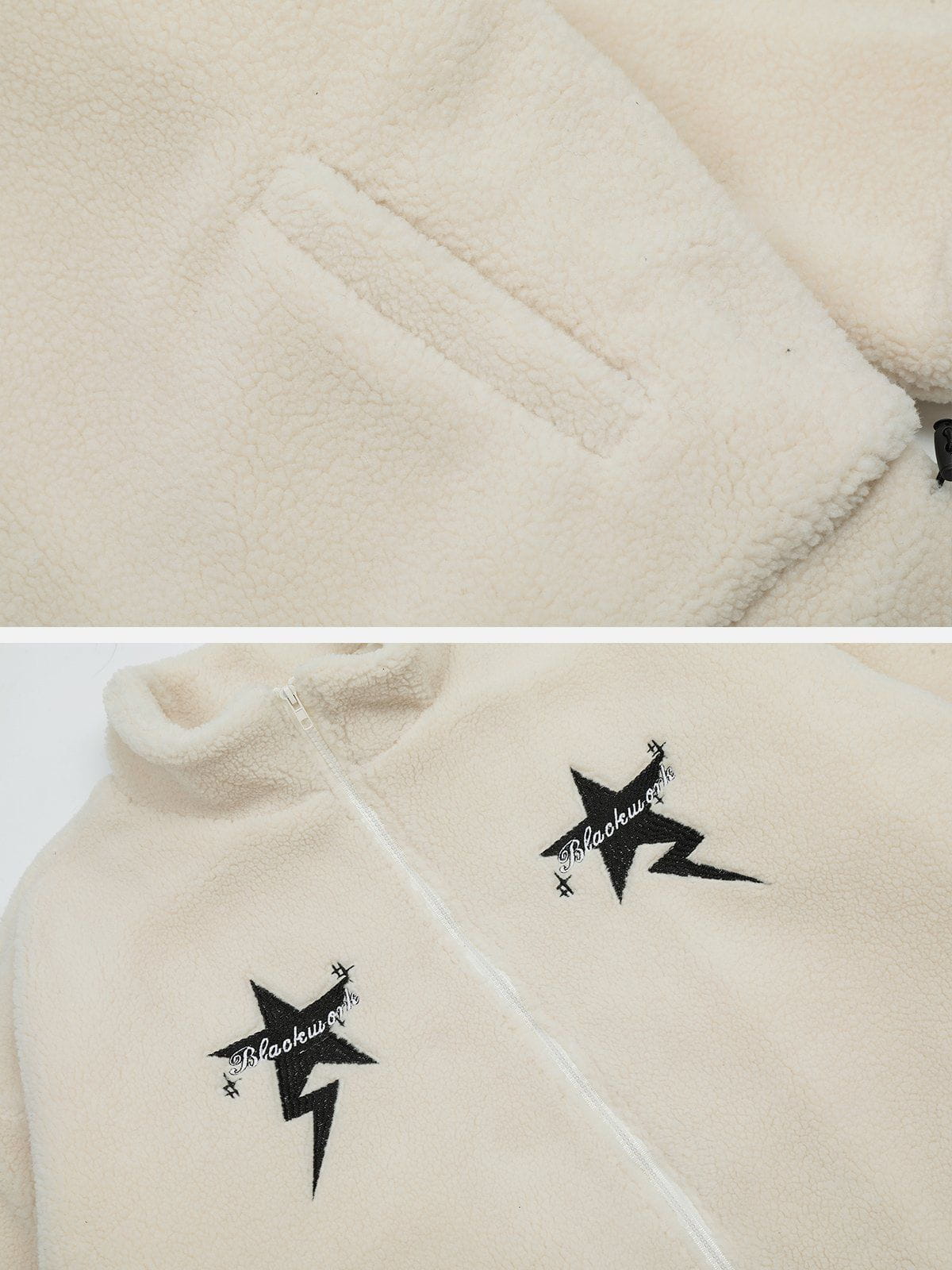 Eprezzy® - Lamb Applique Sherpa Coat Streetwear Fashion - eprezzy.com