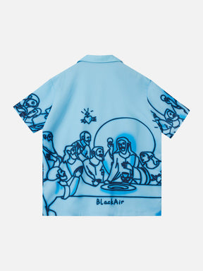 Eprezzy® - "Last Supper" Line Caricature Short Sleeve Shirts Streetwear Fashion - eprezzy.com