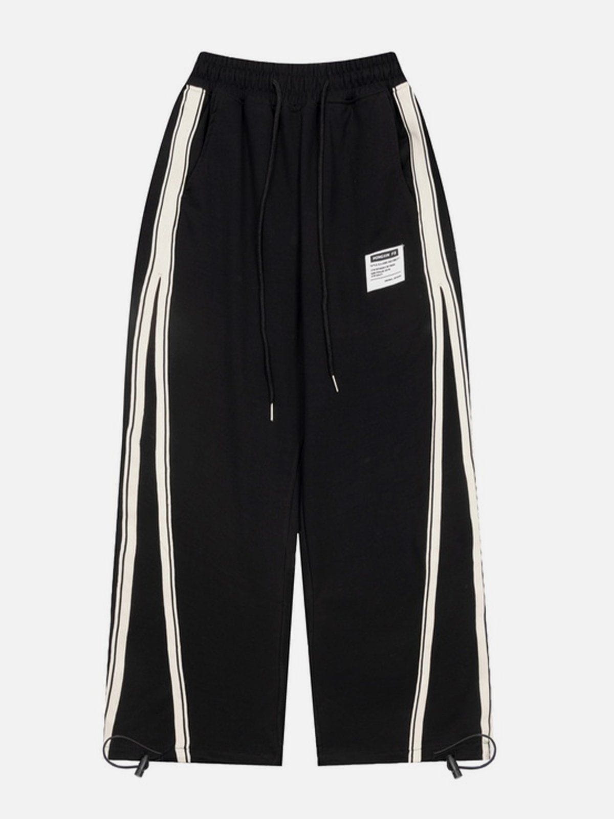 Eprezzy® - Leg Retractable Striped Drawstring Sweatpants Streetwear Fashion - eprezzy.com