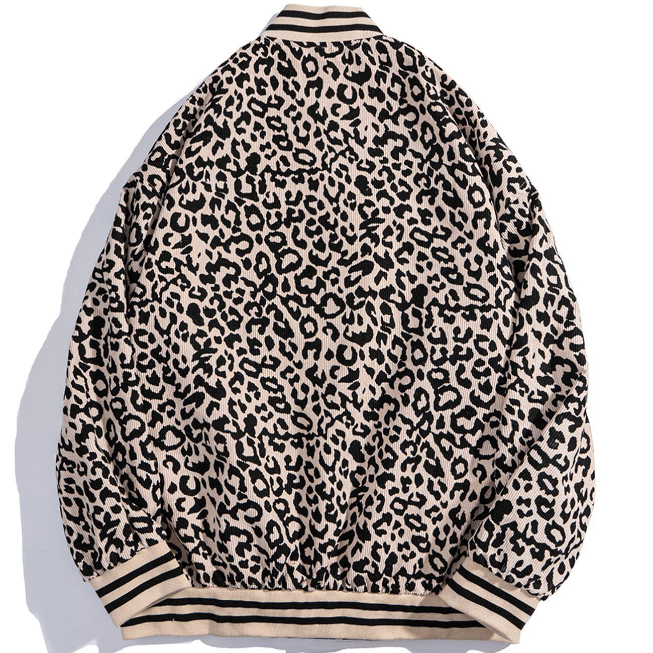 Eprezzy® - Leopard Letter Embroidery Corduroy Jacket Streetwear Fashion - eprezzy.com