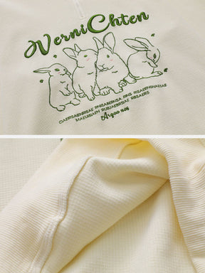 Eprezzy® - Letter Bunny Embroidered Sweatshirt Streetwear Fashion - eprezzy.com