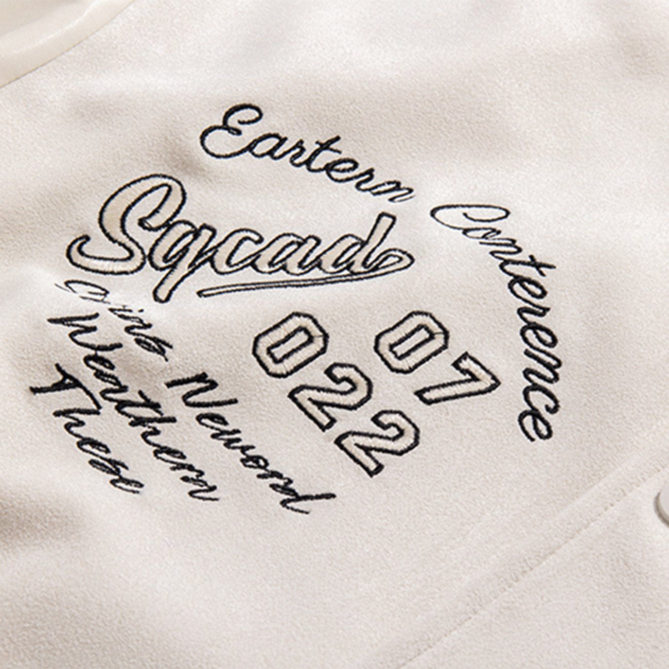 Eprezzy® - Letter Embroidered Flocked Varsity Jacket Streetwear Fashion - eprezzy.com