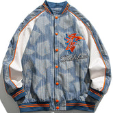 Eprezzy® - Letter Embroidery Contrast Color Varsity Jacket Streetwear Fashion - eprezzy.com