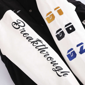 Eprezzy® - Letter Flocking Printing and Color Matching Winter Coat Streetwear Fashion - eprezzy.com