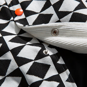 Eprezzy® - Letter Flocking Rhombus Stitching Jacket Streetwear Fashion - eprezzy.com