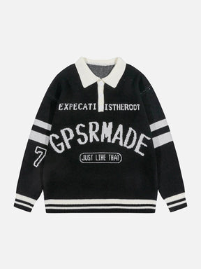 Eprezzy® - Letter Jacquard Racing Sweater Streetwear Fashion - eprezzy.com