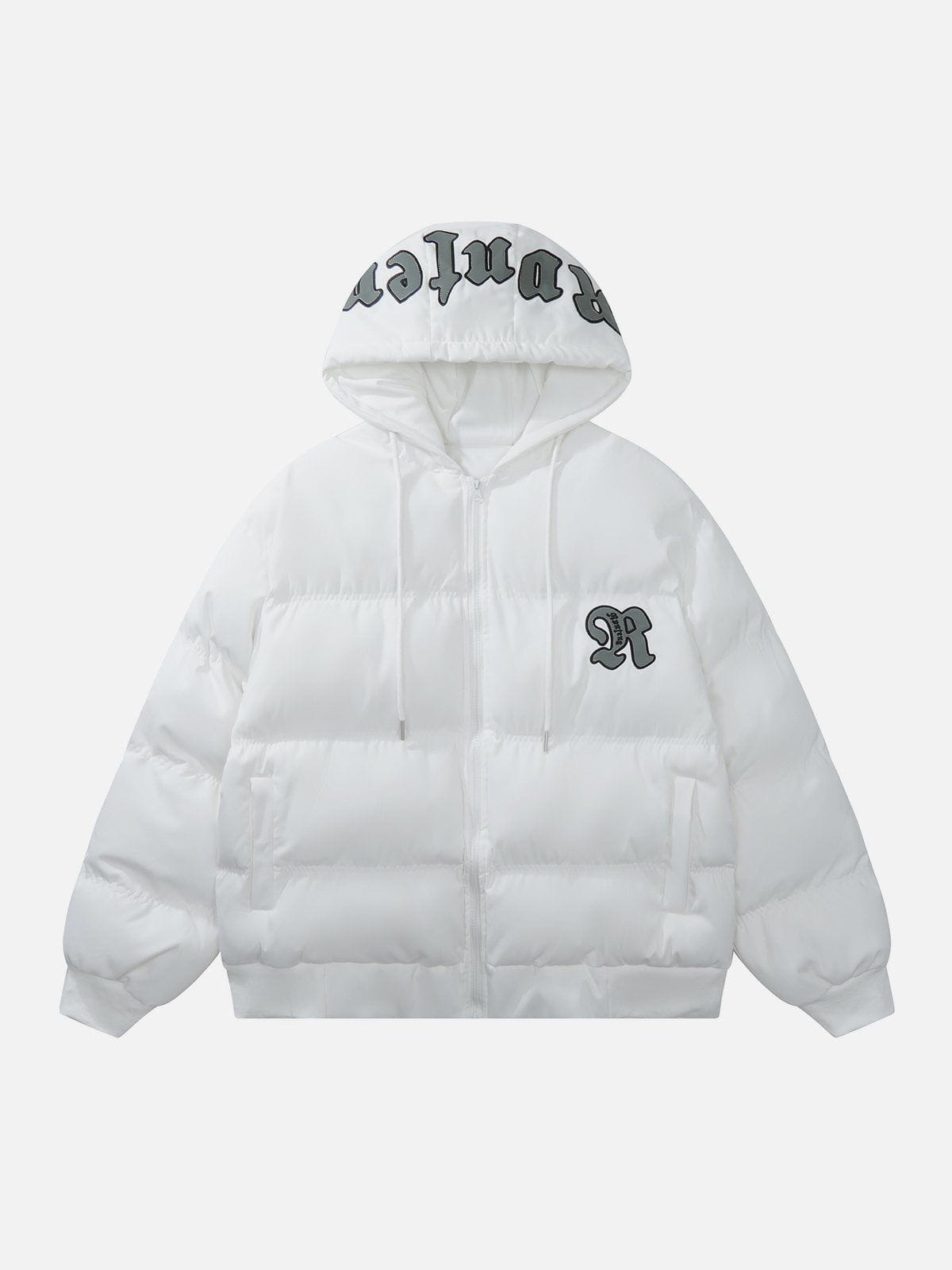 Eprezzy® - Letter Patch Embroidered Hooded Winter Coat Streetwear Fashion - eprezzy.com