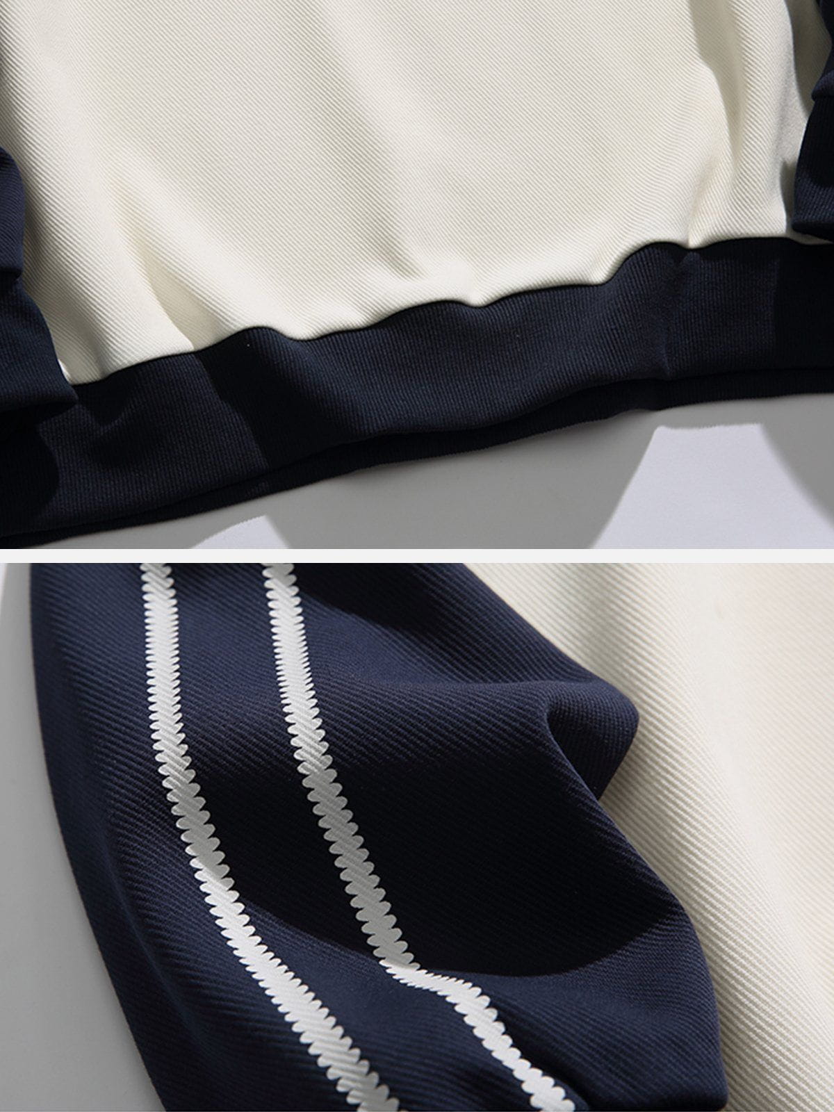 Eprezzy® - Letter Print Panel Side Stripe Sweatshirt Streetwear Fashion - eprezzy.com