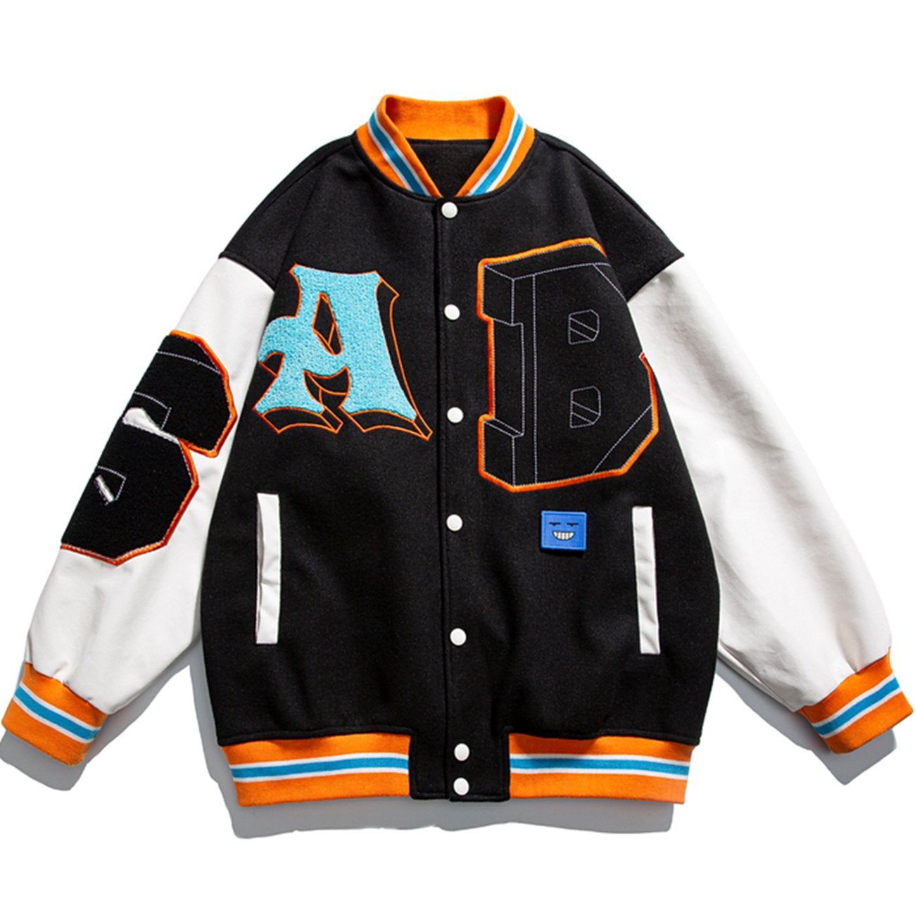Eprezzy® - Letters AB Stitching Jacket Streetwear Fashion - eprezzy.com
