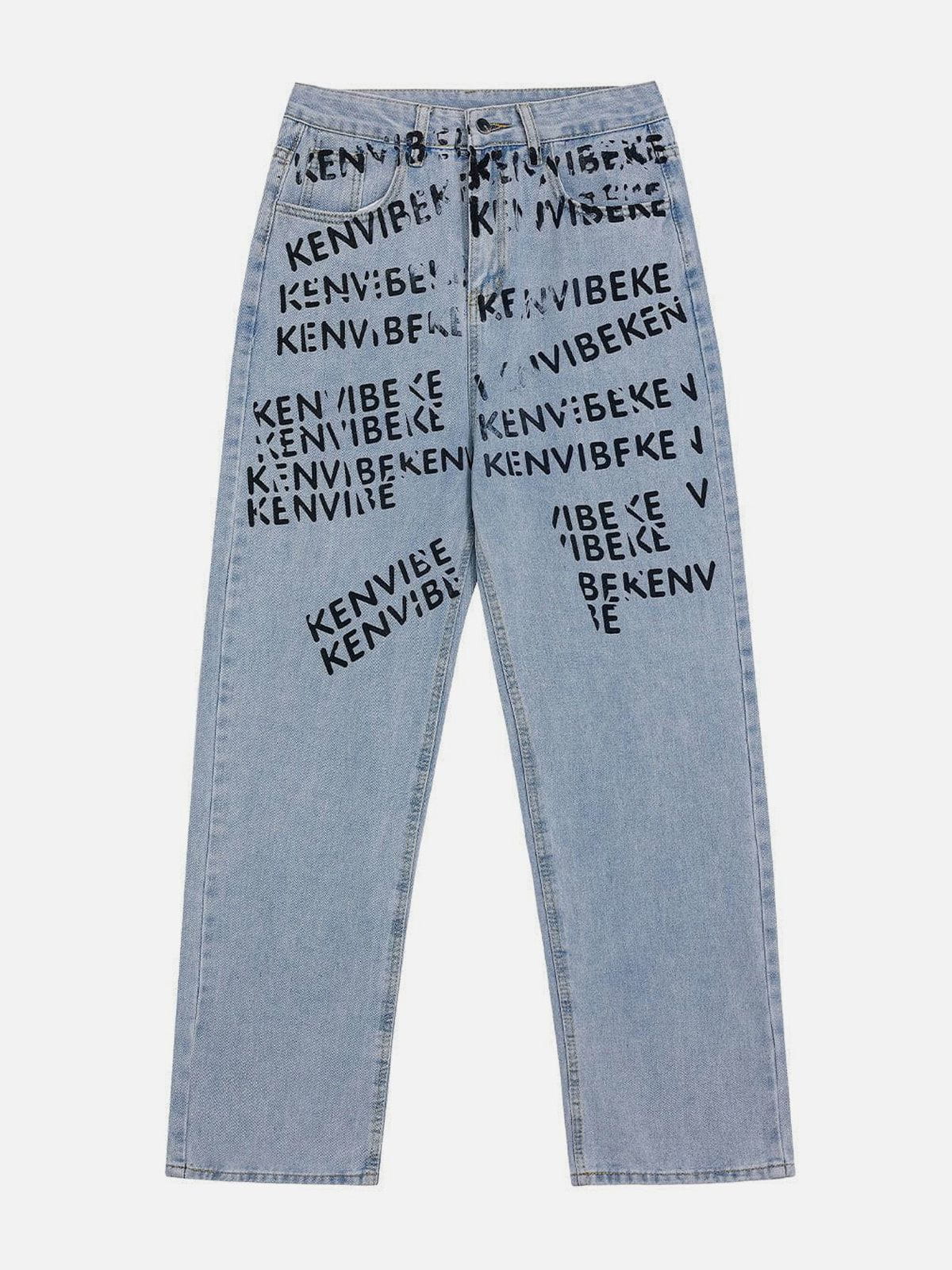 Eprezzy® - Letters Printing Jeans Streetwear Fashion - eprezzy.com
