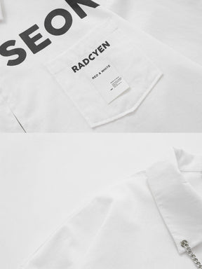 Eprezzy® - Letters Prints Necklace Design Long Sleeve Shirt Streetwear Fashion - eprezzy.com