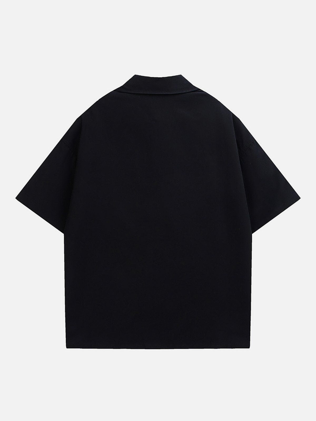 Eprezzy® - Linear Monogram Print Short Sleeve Shirts Streetwear Fashion - eprezzy.com