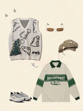 Eprezzy® - Little Dinosaur Graphic Sweater Vest Streetwear Fashion - eprezzy.com