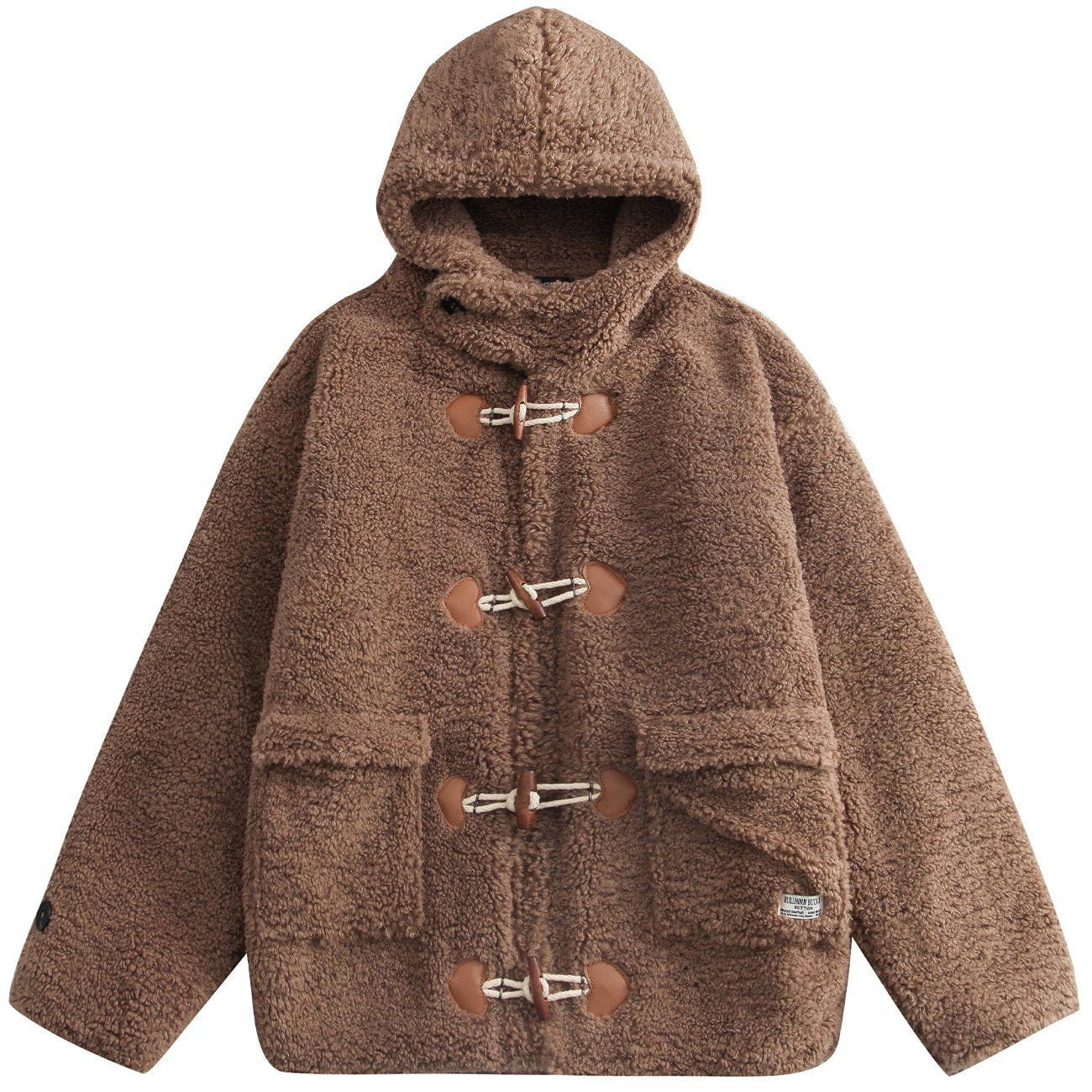 Eprezzy® - Love Button Hood Sherpa Winter Coat Streetwear Fashion - eprezzy.com