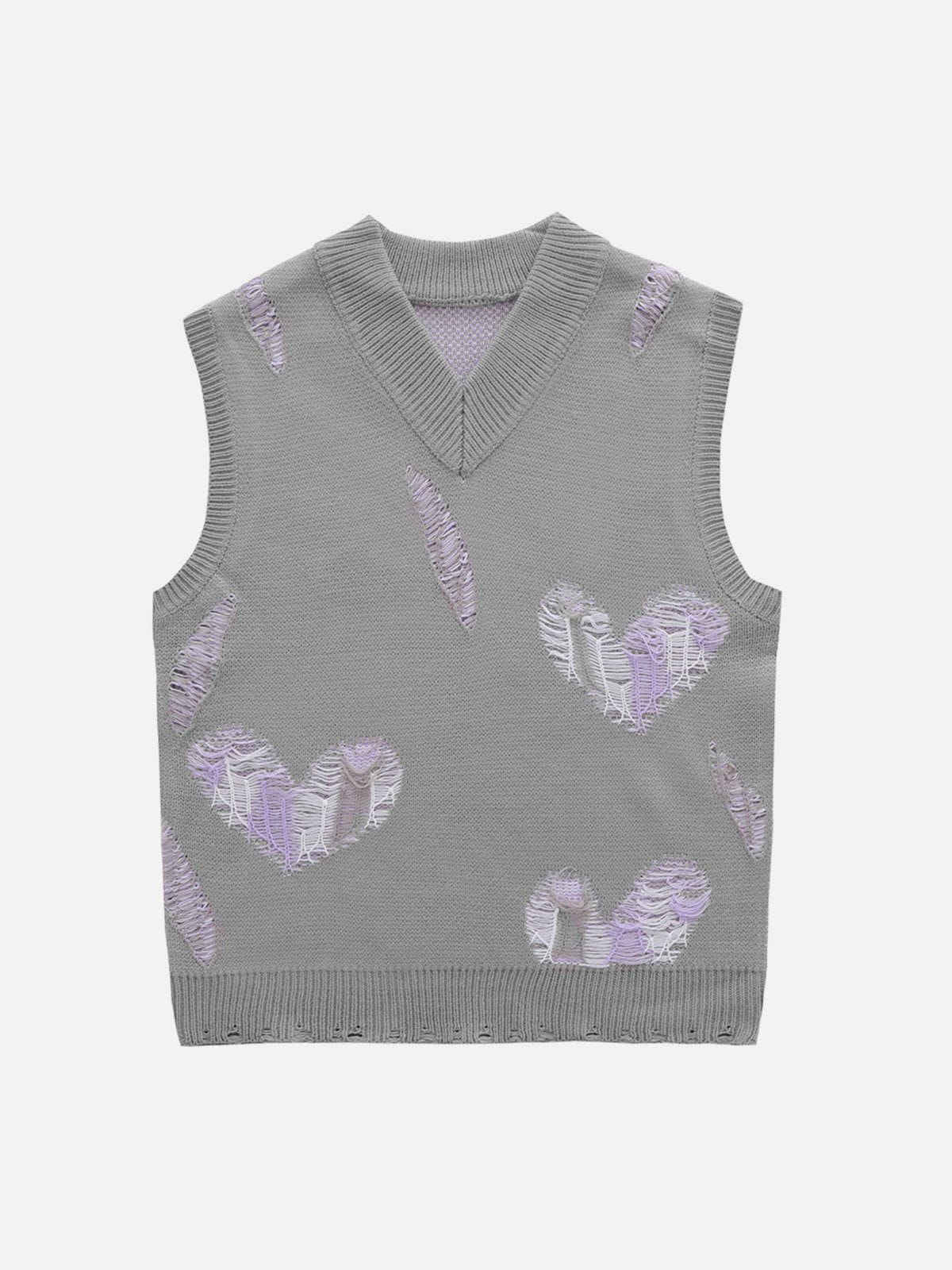 Eprezzy® - Love Embroidery Sweater Vest Streetwear Fashion - eprezzy.com