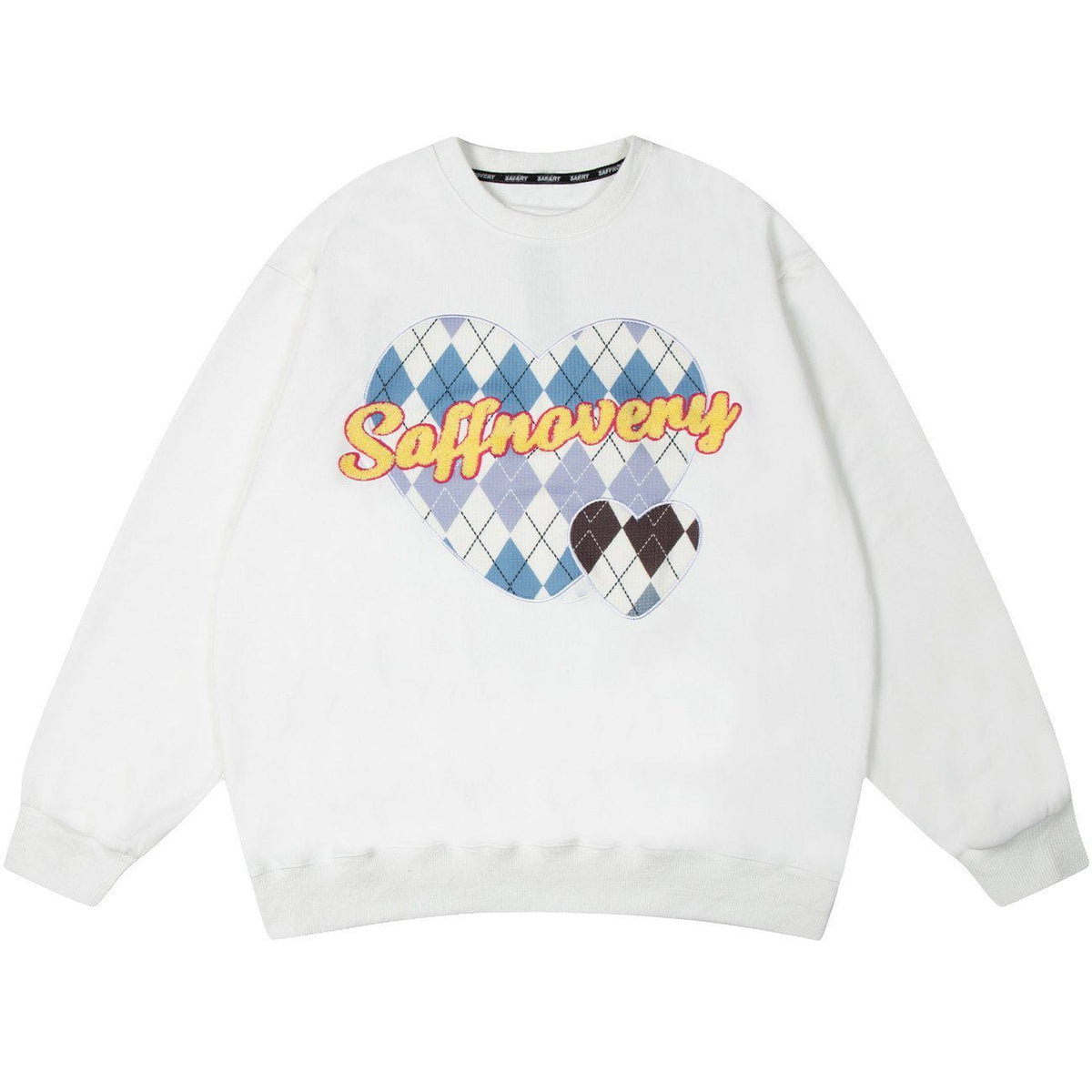 Eprezzy® - Love Plaid Patch Sweatshirt Streetwear Fashion - eprezzy.com