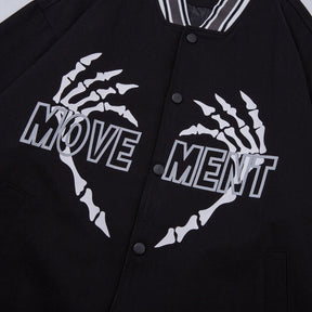 Eprezzy® - Love Skull Fingers Varsity Jacket Streetwear Fashion - eprezzy.com