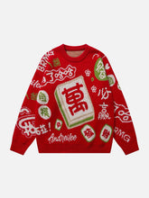 Eprezzy® - Mahjong Embroidery Sweater Streetwear Fashion - eprezzy.com