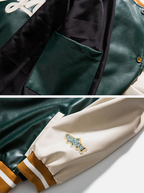 Eprezzy® - Maple Leaf Leather Jacket Streetwear Fashion - eprezzy.com