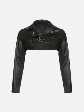 Eprezzy® - Metal Buckle Zipper Leather Racing Jacket Streetwear Fashion - eprezzy.com