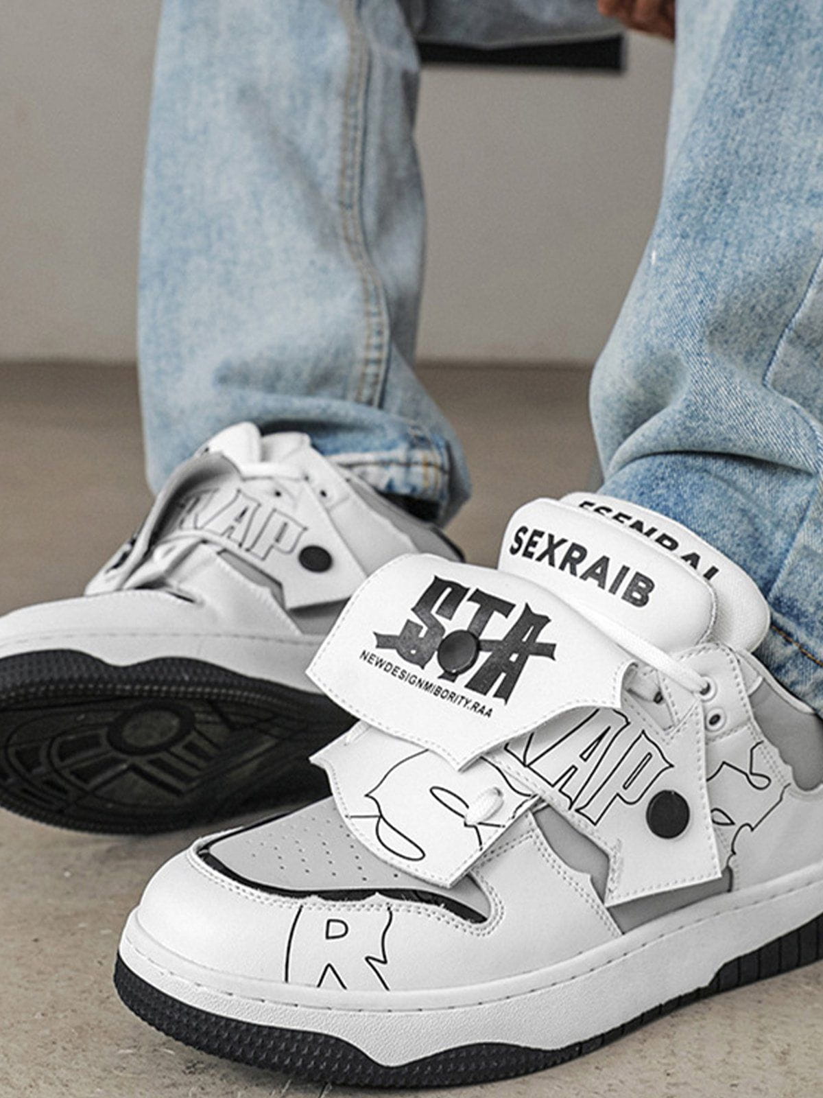 Eprezzy® - Mid-top Color Blocking Skate Shoes Streetwear Fashion - eprezzy.com